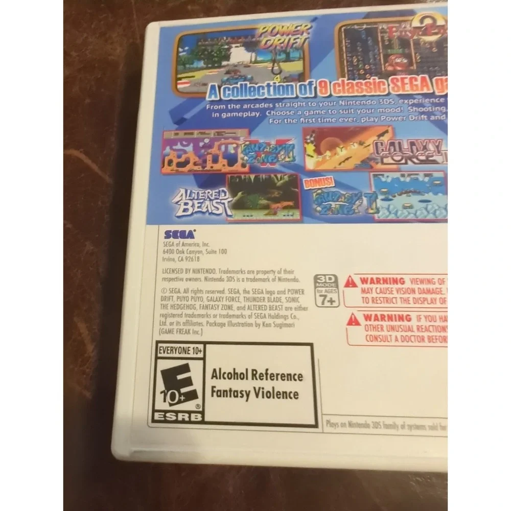 Sega 3D Classics Collection Nintendo 3DS  2016 Arcade Compilation Case Decals